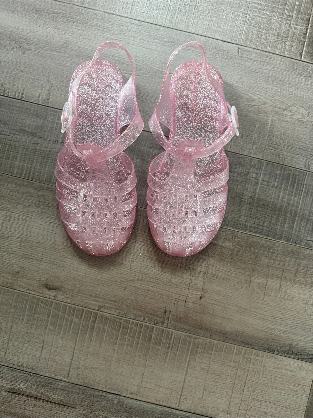 Kids Glitter Pink Jelly Sandals